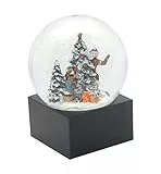 Minium Collection 20109 Schneekugel Weihnachtsbaum schmücken Pure-Line auf Sockel schwarz, Durchmesser 100mm