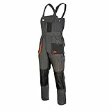 ART.MAS Arbeitshose Latzhose Classic – Robuste Arbeitslatzhose aus Polyester/Baumwolle (270 g/m²), 10 Taschen, Kniepolstertaschen, Graphit Orange