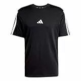 adidas Herren Essentials Three Stripes Single Jersey Tee, Black/White, XL