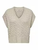 ONLY Damen Pullunder Strickpullunder ONLMELODY XS S M L XL Beige Braun V-Neck, Größe:M, Farbe:Oatmeal Melange 15249328