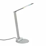 BRILONER - LED Schreibtischlampe mit Touch, dimmbar in Stufen, einstellbar von warmweiß bis kaltweiß, Tischlampe, Lampe, Nachttischlampe, Tischleuchte, Deko, Bürolampe, 83x20 cm, Silberfarbig