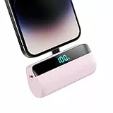 Feob Mini Powerbank für iPhone 5200mAh, 20W PD Schnelles Aufladen Power Bank Klein Ultrakompakter mit LED-Display, Externe Akkupack kompatibel mit iPhone 14/14 Plus/13 Pro/13/12/11/XS/XR/8/7/6-Rosa