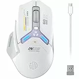 inphic IN9 Gaming Maus kabellos, echte Tri-Mode 2,4G Wireless/Type-C Wired/Bluetooth Maus, 10k DPl, vollständig programmierbar, RGB-Beleuchtung, Hyperspeed wiederaufladbare Funkmaus für Laptop PC