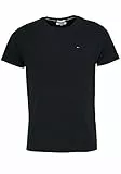 Tommy Jeans Herren T-Shirt Kurzarm TJM Original Slim Fit, Schwarz (Tommy Black), XL