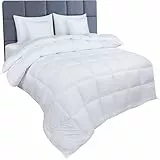 Utopia Bedding Bettdecke 200x200 cm, Steppbett mit 350 GSM Polyester Füllung (Weiß)