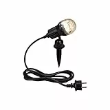 BRILONER - LED Strahler Außen mit Wandhalterung und Erdspieß, schwenkbar, warmweiße Lichtfarbe, Außenlampe, Gartenbeleuchtung, Gartenlampen für draußen, Außenleuchte, 11x19,5x9,5 cm, Schwarz