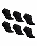 DANISH ENDURANCE 6 Paar Bambus Sneaker-Socken, Kurze Sommer Bambus Socken, Halbsocken, Unisex, für Damen & Herren, Schwarz, 43-47