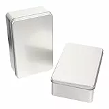 HEMOTON 2 Stück in Zinndose, rechteckig, Metallbox mit Deckeln, Behälter für leere Keksdosen aus Metall, Verpackung Organizer zur Aufbewahrung