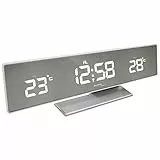 Technoline WS 6815 Temperaturstation mit Funkuhr & Außensensor – LED Display mit Dimmer | Innen-/Außentemperatur | Wecker mit Snooze | DCF Funkuhr | Tischaufstellung