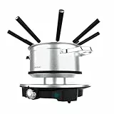Cecotec Elektrisches Fondue für 8 Personen Fun Gourmetfondue Advance. 1500W, 1,7L Kapazität, für Käse, Schokolade und Öl, Design aus Edelstahl, Leistungsregelung, spülmaschinengeeignete Teile.