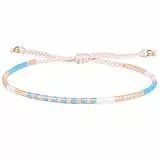 KELITCH Boho-Farbe Kristall Muschel Perlen Freundschaftsarmbänder Handgemachte Strand Armband Armreifen Schmuck Für Frauen (Bunte)