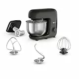 Tefal Bake Essential 4-in-1 Küchenmaschine, Backset + Fleischwolf, 800 W, 6 Geschwindigkeiten und Pulse-Funktion, Edelstahlschüssel, 4,8 Liter Kapazität, Schwarz, QB161H38