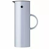 Stelton Isolierkanne EM77 - Doppelwandige Isolierkanne für heiße/kalte Getränke - Tee- & Kaffeekanne mit Glaseinsatz, Magnetverschluss, Schraubdeckel, Vintage-Design - 1 Liter, Wolkig