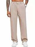 Runcati Herren Chino Hose Lockere Freizeithose Elegante Anzughose Stilvolle Stoffhose Männer Hosen für Business, Aprikose L