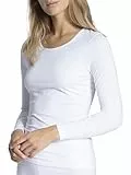 CALIDA Natural Comfort Langarmshirt, Rundhals Damen, aus hochwertiger Baumwolle, natürlicher Glanz und glatter Griff