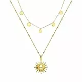 Purelei Kailua Ketten-Set – 2-teiliges Layering Schmuckset für Damen – Sun Kette & Kalea Kette – Edelstahl, wasserfest, verstellbar 40–55 cm – Gold/Silber/Roségold – Hawaii inspiriert (Gold)