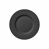 Villeroy & Boch - Manufacture Rock Speiseteller 27 Cm, Spülmaschinenfest, Mikrowellensicher, Schieferoptik, Teller Flach, Geschirr Teller, Essteller, Modern, Schwarz, Matt, Premium Porzellan