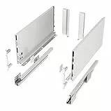 Schubkastensystem JUNKER-SLIM weiß Höhe: 199 mm Tiefe: 500 mm belastbar bis 40 Kg Soft-Close Schubladensystem mit 13 mm schlanken Schubladenzargen