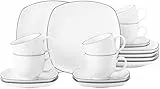 Seltmann Weiden 001.750860 Lido Black Line Kaffeeservice 18-teilig 10826, Weiß/Schwarz