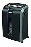 Fellowes 12 Blatt Aktenvernichter, Partikelschnitt (P4) Papierschredder für Büro, Powershred 73Ci, Schredder mit 100% staufrei Technologie, Safesense, Energiesparsystem, 23L Papierkorb, CD Schredder