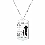 HAYOUWAY Silber Halskette Hundemark Ketten mit Anhänger Edelstahl Herrenschmuck für Herren Sohn Jungen Geburtstagsgeschenk von Papa (Silber...In Liebe PAPA)