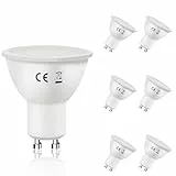 muyuua Gu10 Modern Kaltweiss Glühbirne - 6W 5000K 498LM Lampe Ersetzt 60W Birnen Abstrahlwinkel 110°Spot Energiesparlampe Leuchtmittel Nicht Dimmbar AC 220V-240V Reflektorlampen 6 pack