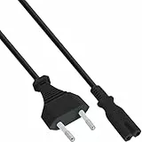 InLine® 16654O Netzkabel, Netzstecker auf Euro 8 C7 Stecker, 0,3m