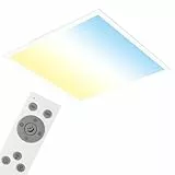 BRILONER - LED Deckenlampe mit Fernbedienung, flach, einstellbar von warmweiß bis kaltweiß, Lampe, Deckenleuchte, Wohnzimmerlampe, LED Panel, Schlafzimmerlampe, 59,5x59,5x6,5 cm, Weiß