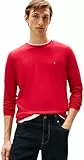 Tommy Hilfiger Herren Langarmshirt Stretch Slim Fit Baumwolle, Mehrfarbig (Medium Red), XL