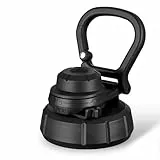 Abjoki Orginal Push-Button-Sportdeckel mit Tragegriff & Karabiner - Onyx Black - Passend für unsere Edelstahl Trinkflaschen - BPA-frei, auslaufsicher & robust