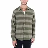 Hurley Herren Portland Organic Flannel Ls Hemd, Malgrün, XL