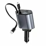 UAPPO Einziehbares Autoladegerät USB C 69W PD&QC3.0 Zubehör Auto Ladegerät für Auto Fast Charging Ladegerät Auto Ladegerät Kompatibel mit iPhone Pro Max iPad Samsung