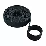 KLEBASTO Klettband beidseitig | Klett kabelbinder | Back to Back mit hoher Verschlusskraft | Doppelseitiges Klettband zum Fixieren, Bündeln (Schwarz, 10mm x 3m)