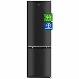 CHIQ FBM260L Freistehender Kühlschrank mit Gefrierfach 260L | Kühl-Gefrierkombination, Low-frost, Frischhalteboxen groß| 176 x 54 x 55 cm (HxBxT) | Dunkler Edelstahl Look