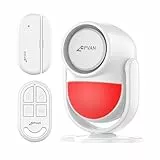 CPVAN PIR Bewegungsmelder Alarm mit Fernbedienung & Tür-/Fensterkontaktsensor,Weiß