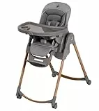 Maxi-Cosi Minla Plus Kinderhochstuhl Mitwachsend, 0–14 Jahre, 0–60 kg, Hochstuhl Baby, einer Hand drehbaren Tabletts, 4 Rädern, 9 Höhenstufen, 5 Neigungspositionen, kompakt faltbar, Elegance Graphite