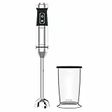 Cecotec Stabmixer Power TitanBlack 1500 XL. 1500 W, CrossBlades Technologie mit 4-Klinge-Blättern mit schwarzer Titan-Beschichtung, extralangem XL-Fuß, Spritzschutz-Klingeneinsatz