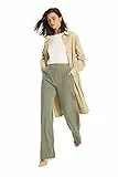 TRENDYOL Damen Trendyol Open Straight Trousers Pants, Helles Khaki, 40 EU