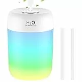 SZO Mini Luftbefeuchter Schlafzimmer mit Nachtlicht Air Humidifier Top-Befüllung 2 Sprühmodi Leise Automatische Abschaltung für Desktop Babyzimmer Büro Pflanzen Weiß