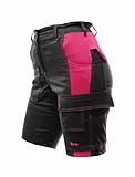 strongAnt Damen Cargo Shorts Stretch, leicht Sommer Kurze Arbeit Outdoor Slim Fit Hose - Farbe: Schwarz-Pink. Größe: 40