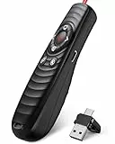 Elegamefy 2-in-1 USB C Presenter, Wiederaufladbarer Wireless Presenter mit Laserpointer für Mac Windows Linux Powerpoint Präsentation Fernbedienung