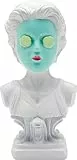 Kare Design Deko Figur Cucumber Mask, Mehrfarbig, Deko Objekt, Wohnaccessoires, Frau mit Gurkenmaske, Handbemalt, 20x9x11 cm (H/B/T)
