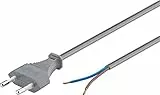 Goobay 51346 Netzkabel 2 polig Eurostecker & offene Enden Stromkabel 2 polig Kabel mit Stecker Euro cee 7/16 Aderendhülsen Eurokabel Grau 1,5m