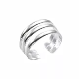 Silverly Frauen 925 Sterling Silber Dreibettzimmer Band justierbar Zehenring