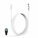 Lonnky 12V DC 3 Meter Verlängerungskabel, 5,5 x 2,1 mm, Weiblich auf Männlich Anschluss für TAPO, Reolink, TP-Link, NETGEAR, Smallrig-Kameras, IP-Kameras, LED-Strips und DVR - Weiß