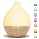 SALKING Diffusor für ätherische Öle, 100 ml, Holzmaserung, Ultraschall, Aromatherapie, Diffusor mit warmweißem Licht, BPA-frei
