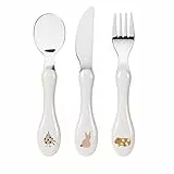 LÄSSIG Kinderbesteck Set 3-teilig Löffel Gabel Messer Edelstahl Kunststoffgriff/Cutlery Spicy Orange