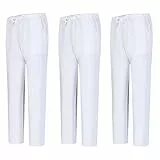 MISEMIYA - Packung 3 Stück - Unisex SANITÄRHOSE - MEDIZINISCHE Uniformen SANITÄR Uniformen Arbeitshose - 3-6802 - Large, Weiß 68