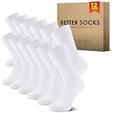 NUOZA Socken Herren 47-49 Weiße 12 Paar Sportsocken Baumwolle Business Socken Lange Atmungsaktive Socks 47-50 Tennissocken Herrensocken Laufsocken Damensocken Männer Dünne Sport Weisse Weiss