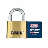 ABUS Zahlenschloss 180IB/50 - Vorhängeschloss aus Messing - wetterfest - mit individuell einstellbarem Zahlencode - ABUS-Sicherheitslevel 5 - Messingfarben